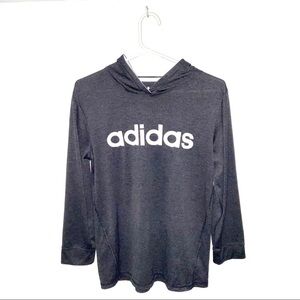 Adidas Grey Pullover Hoodie Boy Youth Size L